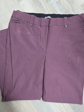 Plum Straight-Leg Pants
